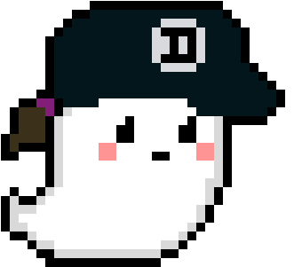 Cute Ghost Clem Hat - Cute Ghost Pixel Art (450x410), Png Download