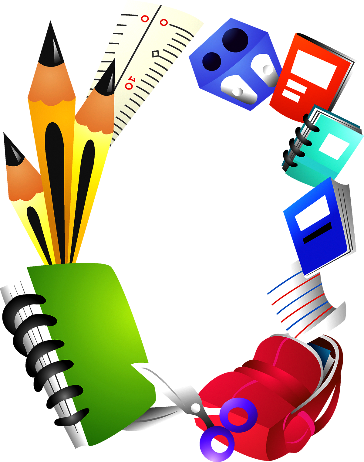 Borders And Frames School Supplies Picture Frame Clip - School Borders And Frames (1200x1522), Png Download