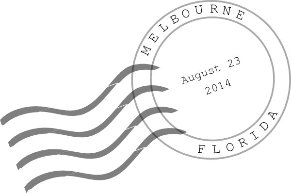 Melbourne Florida Postmark Clip Art - Star (600x398), Png Download