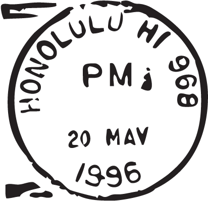 Honolulu Hi Postmark Wall Art Decal - Hawaii Postmark Transparent (451x451), Png Download