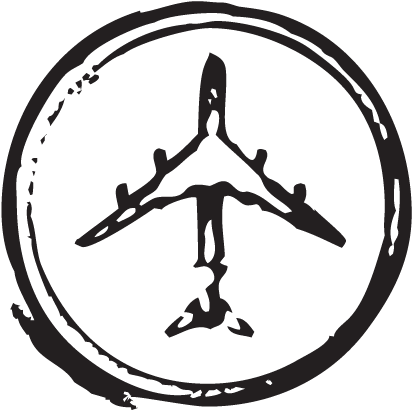 Airplane Circle Stamp Postmark Wall Art Decal - Airplane Stamp (451x451), Png Download