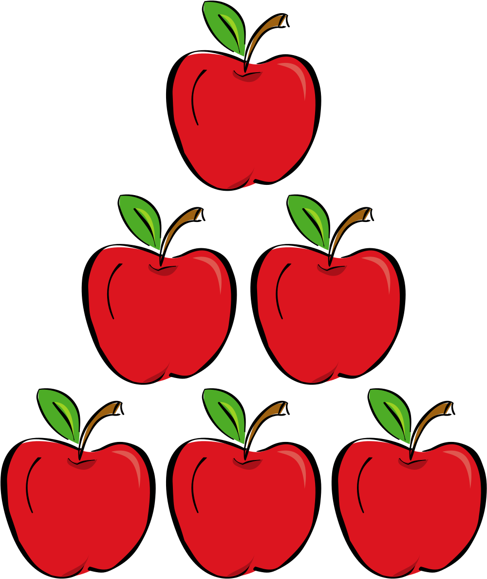 File - Three Apples - Svg - Wikimedia Commons Clip - 2 Groups Of 6 (855x1024), Png Download