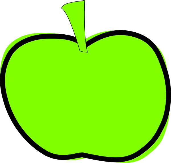 Green Apple Clip Art - Green Apple Clipart (600x574), Png Download