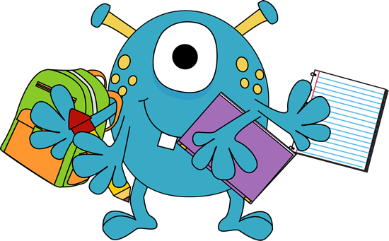 Going To School Clipart Monster Clip - Monster School Clip Art (550x341), Png Download