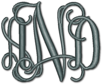 Monogram Fonts - Monogrammed Onesie (400x300), Png Download