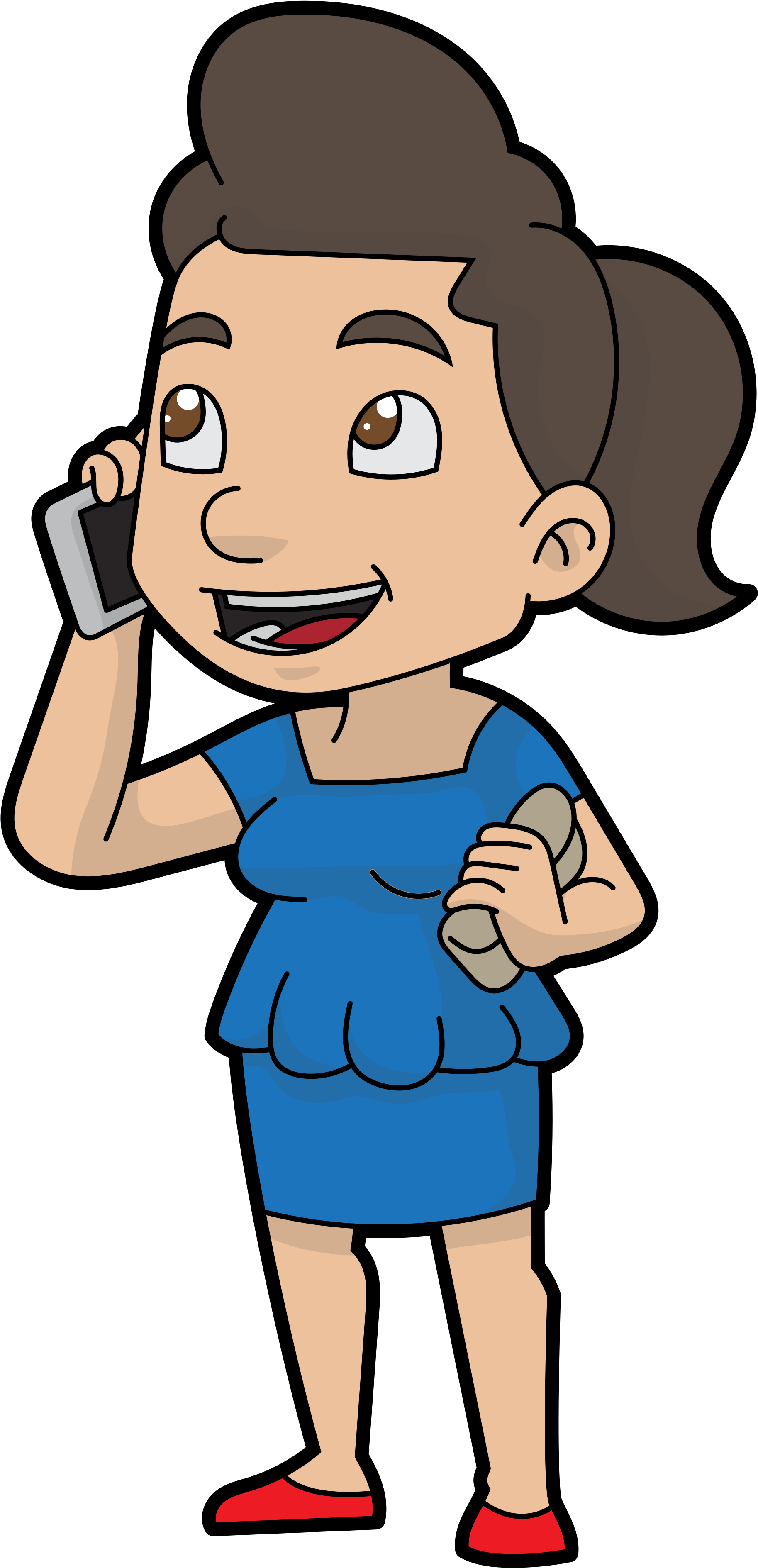 Open - Cartoon Phone (2000x3950), Png Download