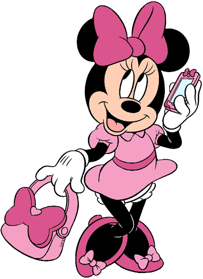 Minnie-phone - Minnie Mouse On The Phone (404x554), Png Download