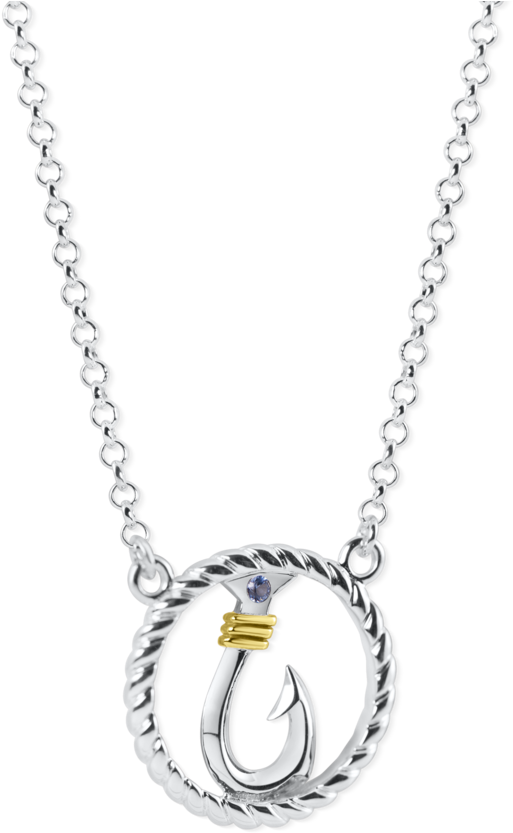 Circle Rope Hook Necklace - White Gold Necklace (1024x1024), Png Download