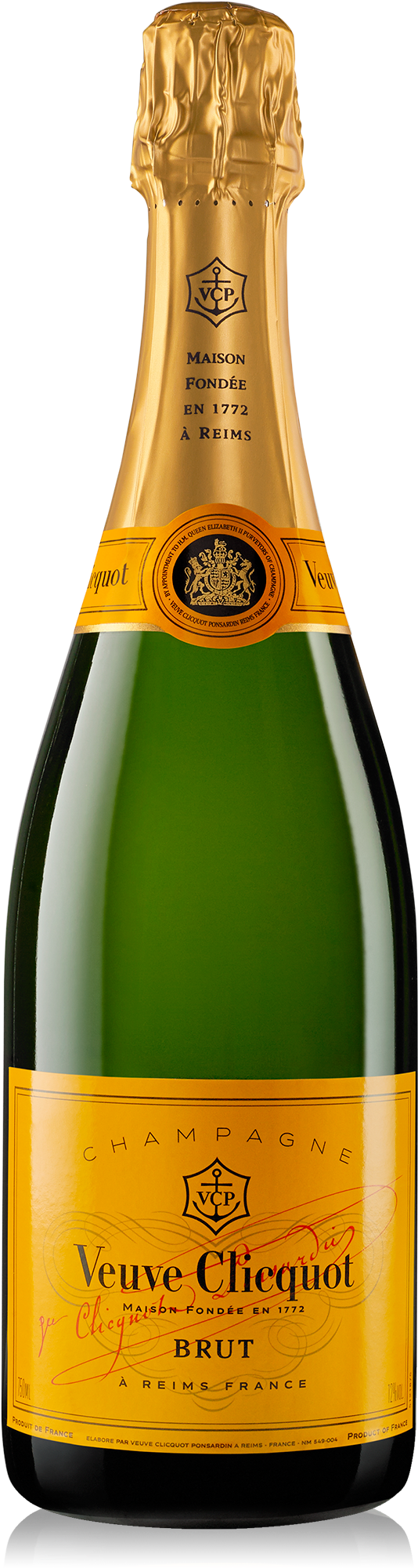 Yellow Label Naked - Veuve Clicquot Brut Champagne - 750 Ml Bottle (1333x2000), Png Download