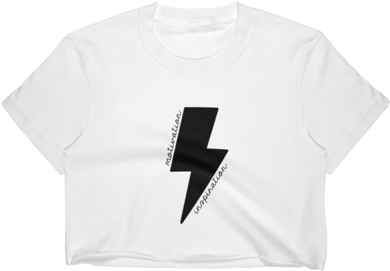 Black Lightning Bolt Motivation Cropped T-shirt - Black Lightning (600x600), Png Download