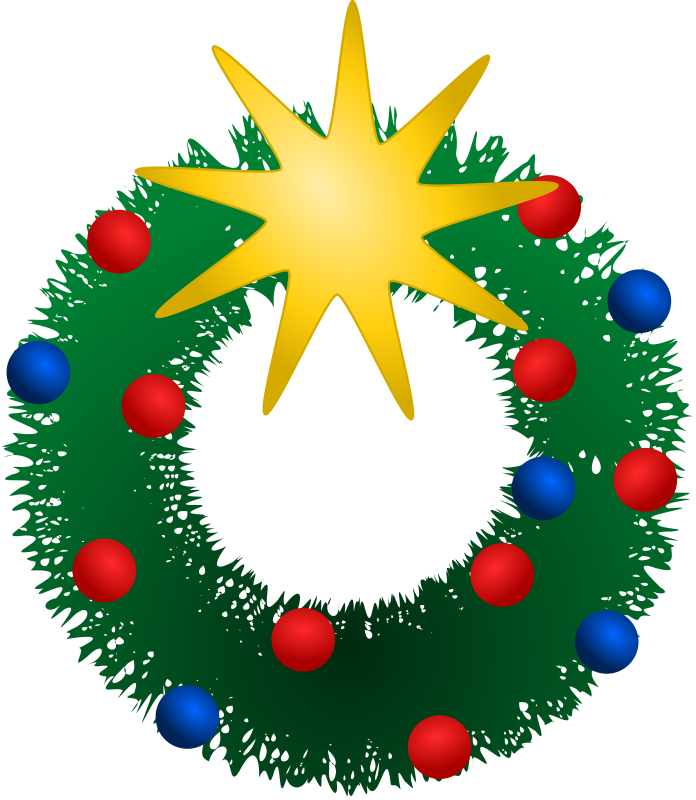 Wreath Clipart Christmas Celebration - Christmas Holiday Clip Art (696x800), Png Download