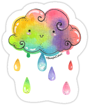 Unlike Most People I'm Not A Fan Of Raining Days, It - Cloud And Rainbow Painting (375x360), Png Download