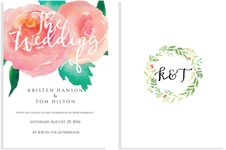 Watercolor Floral Invitation Set Watercolor Floral - Child Art (1023x733), Png Download