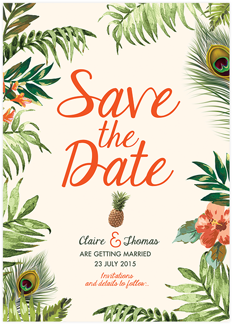 Save The Date - Save The Date Tropical Wedding (700x700), Png Download