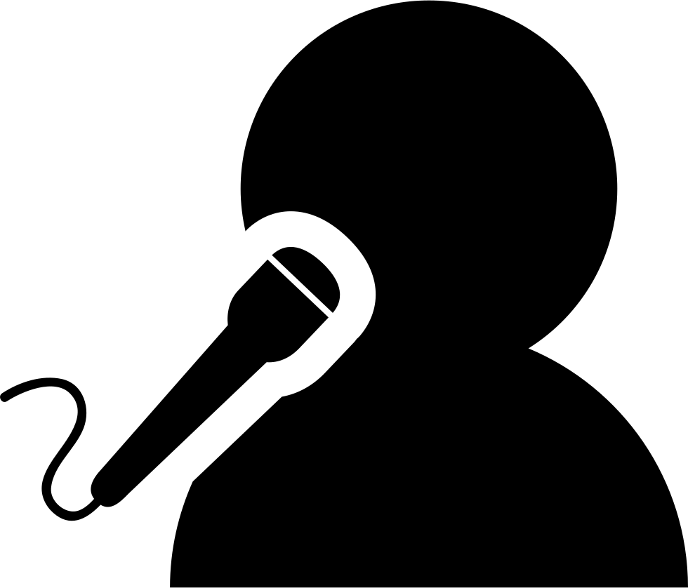 Man Singing With A Microphone Comments - Person With Microphone Icon (980x838), Png Download