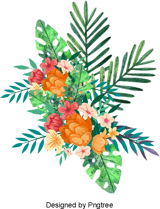 Hand-painted Flowers, Flowers, Flower, Plant Png And - Illustration (800x800), Png Download