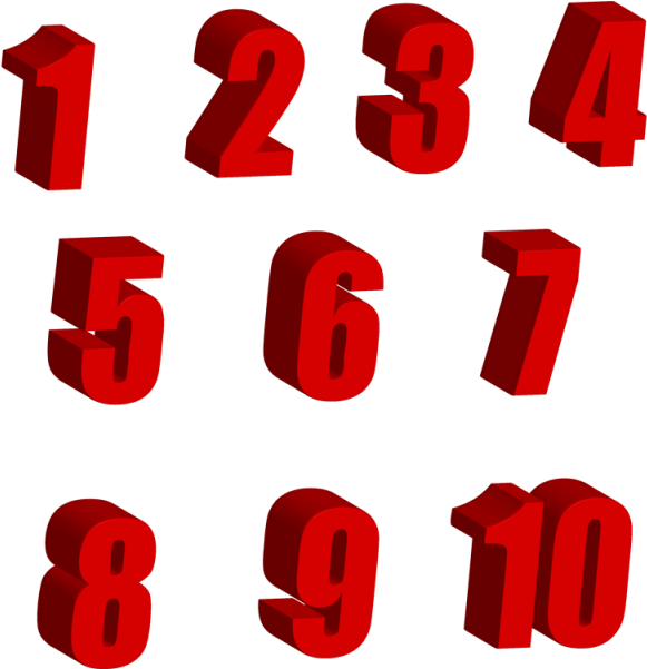 3d Numbers For Rankers, 3d Numbers, Ranker, Rankers - 3d Numbers Red Png (360x360), Png Download