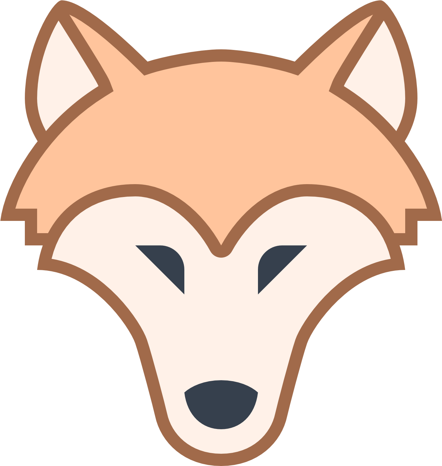 It's An Icon Of A Wolf Head With Its Nose Pointed Towards - Flat Wolf Icon Png (1600x1600), Png Download