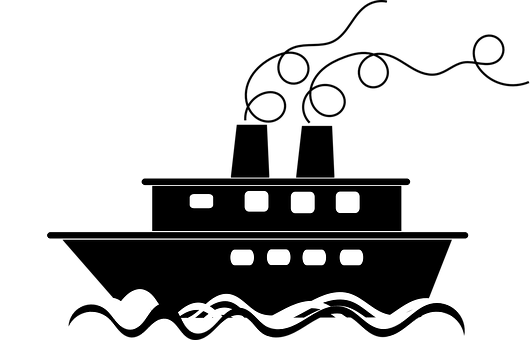 Boat Sail Sailing Waves Sea Silhouette Wat - Boat Silhouette Transparent Background (530x340), Png Download