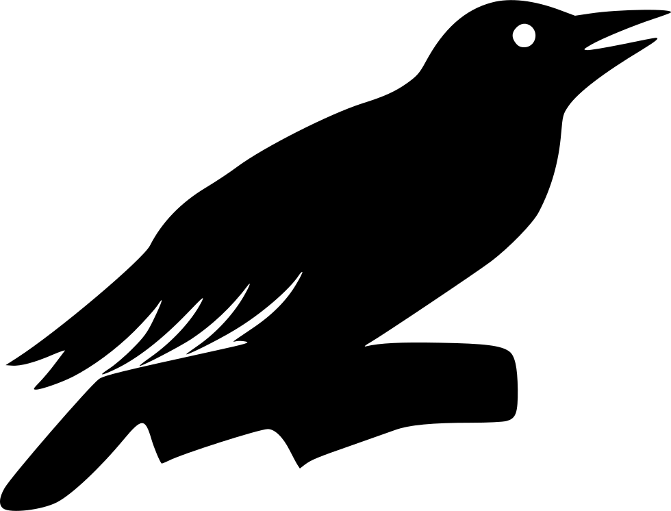 Crow Raven Brid Black Comments - Crow Icon Png (980x746), Png Download