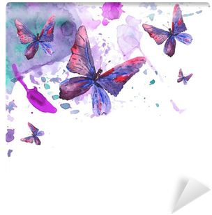 Abstract Watercolor Background With Butterflies Wall - My Prayer Journal: Journal Bible Large Print (400x400), Png Download