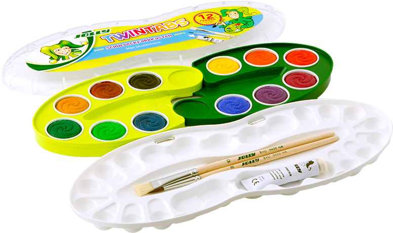 Twintabs Watercolor Paint Box 12 Colors - Gouache (800x800), Png Download