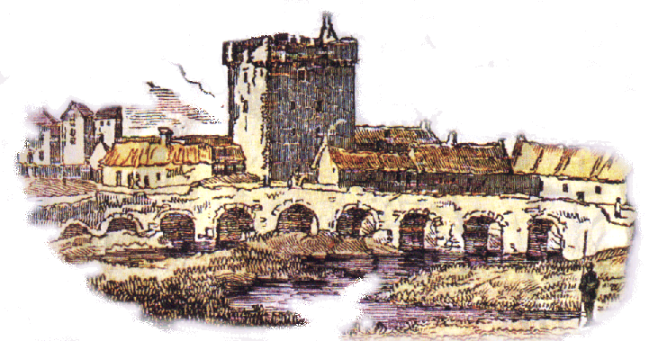 C17th Etching Of Shrule - County Roscommon (721x379), Png Download