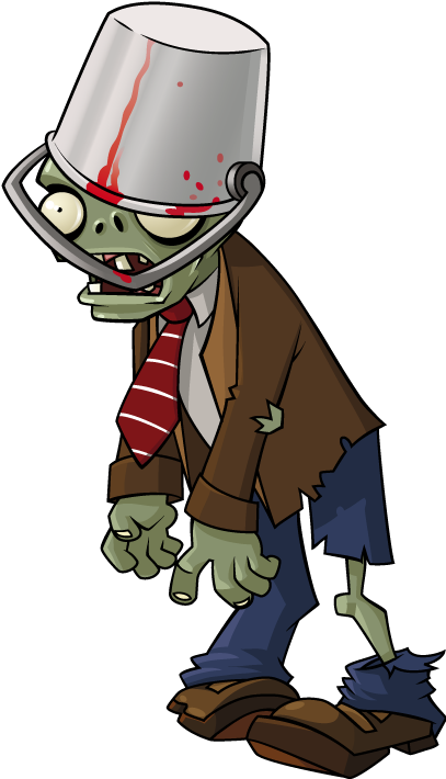 Buckethead Zombie - Plants Vs Zombies Png (446x774), Png Download