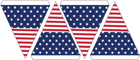 Free Patriotic Printable Art For July 4th Or Memorial - American Flag Bunting Template (500x386), Png Download