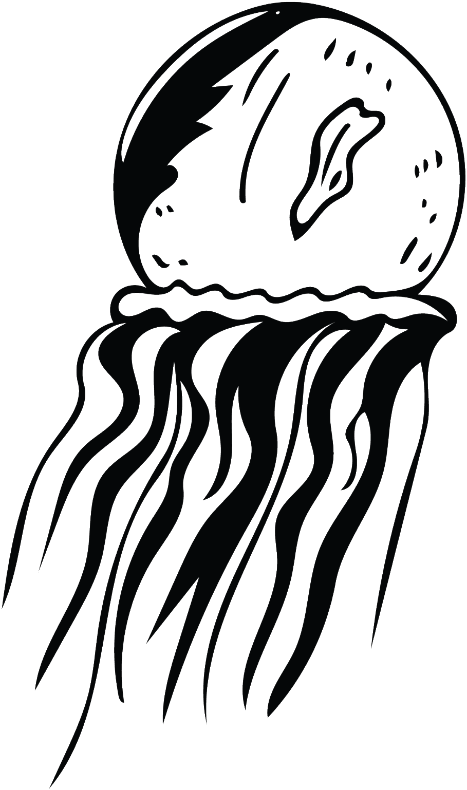 This Graphics Is Black Jellyfish Cartoon Transparent - Portable Network Graphics (1024x1600), Png Download