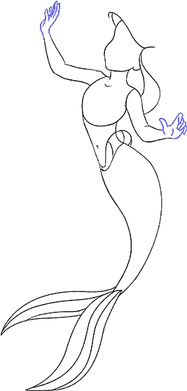 How To Draw Mermaid Ariel In A Few Easy Steps Easy - Figure Drawing (678x600), Png Download
