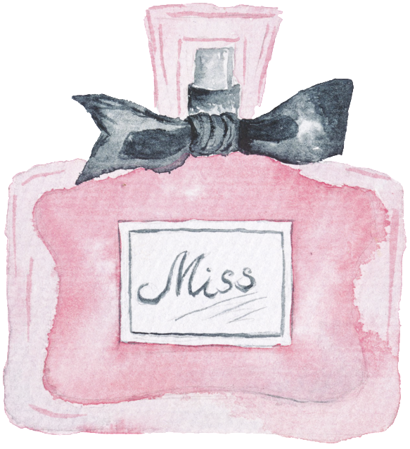 This Graphics Is Pink Hand Painted Perfume Fashion - 香水 卡通 图案 (1024x1024), Png Download