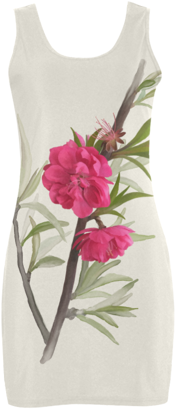 Peach Blossom, Watercolors On Ivory Snow Vest Dress - Pink Blossom Art Throw Blanket (1000x1000), Png Download