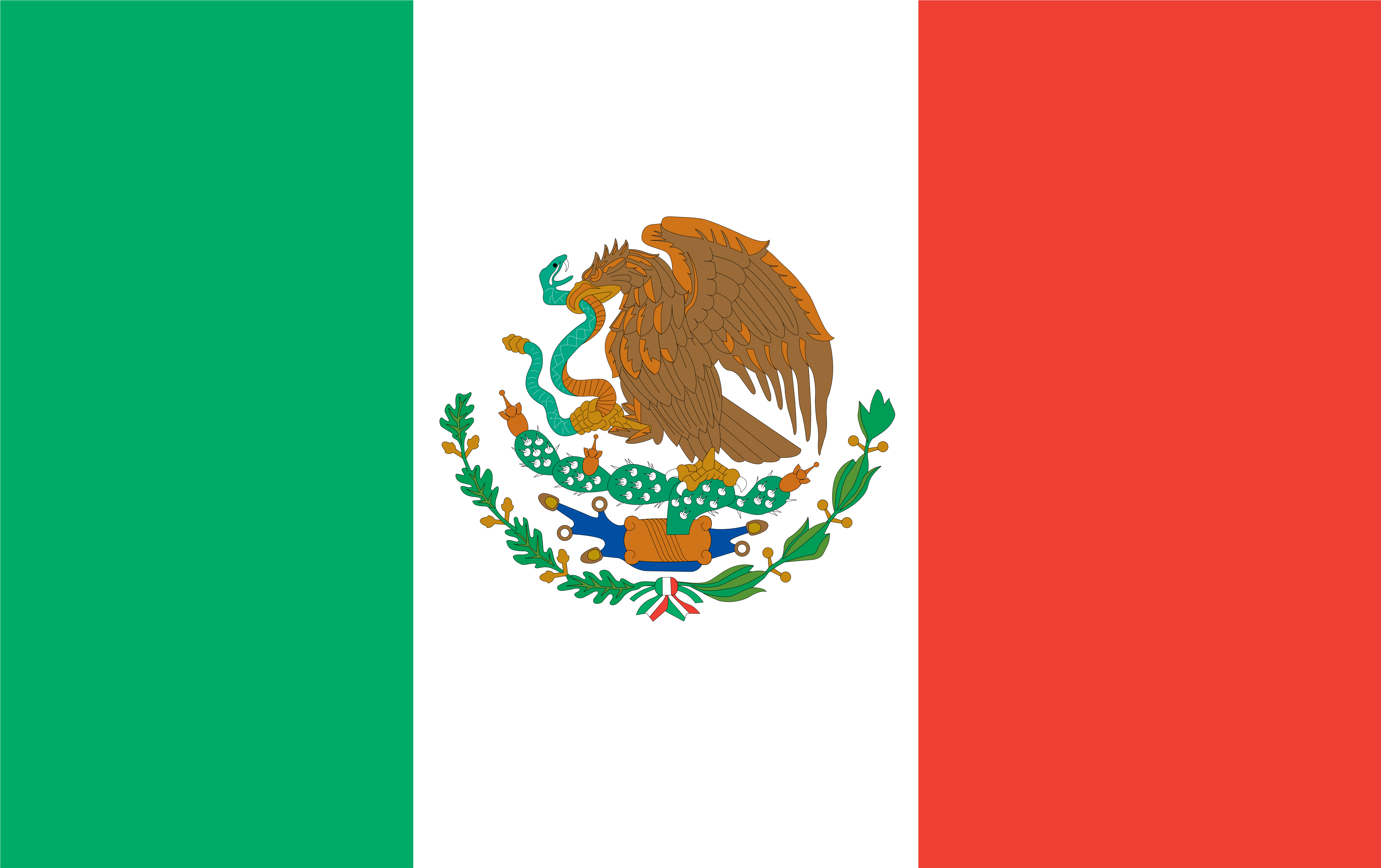 Mexican Flag Eagle Png - Mexico Vs Brazil Flags (5555x5555), Png Download