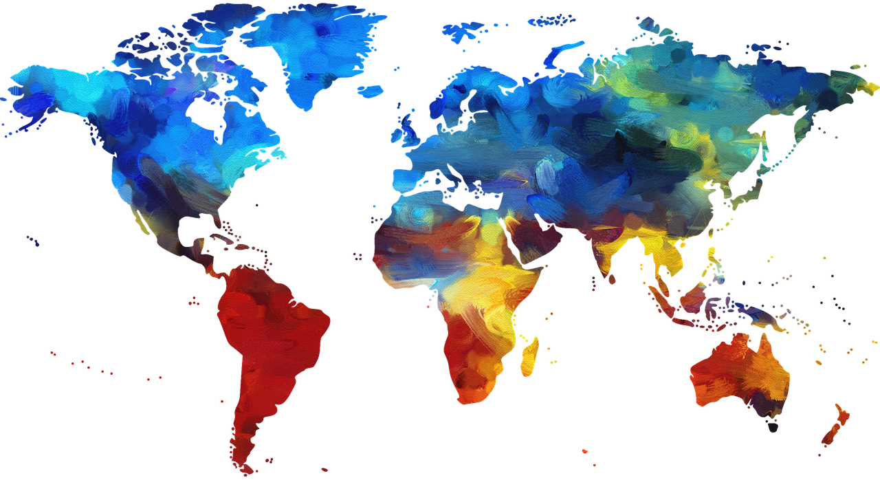 Kolorowy, Kolor, Szczotka, Malowane, Mapa Świata - Iso 45001 (1280x698), Png Download