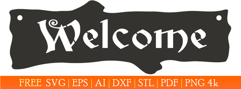 Clipart Royalty Free Library Free Welcome Sign Vector - Welcome Sign Dxf Files (1002x382), Png Download