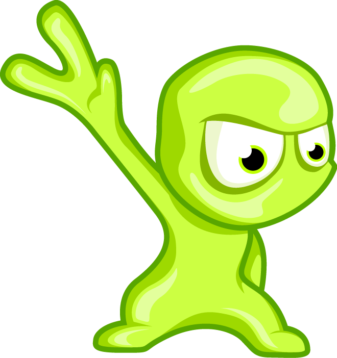Ninja Alien Mascot Jpg Royalty Free Library - Made Up Cartoon Characters (660x702), Png Download