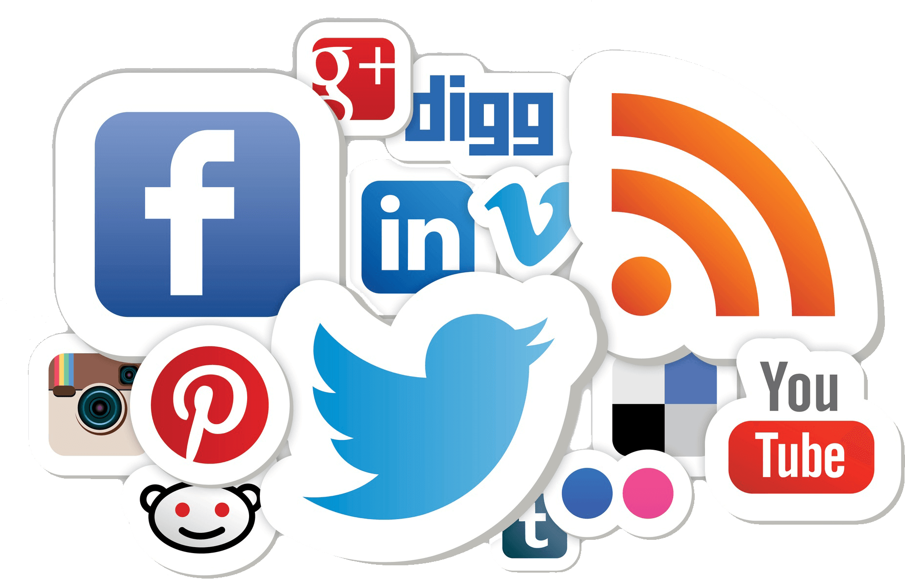 Social Media Png Logos Clip Art Royalty Free - Social Media Transparent Logo (1920x1222), Png Download