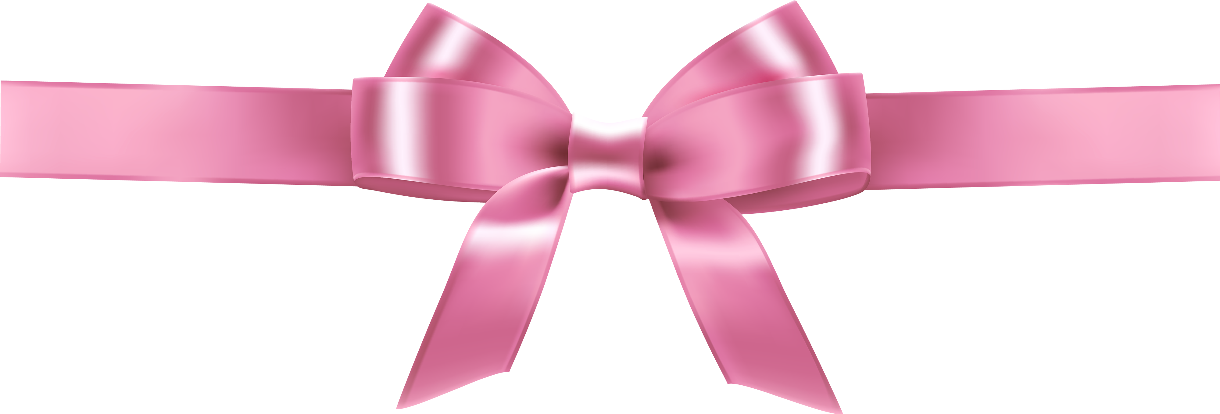 Pink Ribbon Png Clipart - Pink Ribbon Bow Png (4000x1423), Png Download