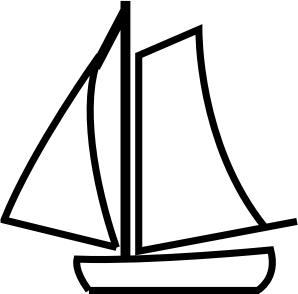 Sailboat Clipart Black And White - Boat Clip Art (600x596), Png Download