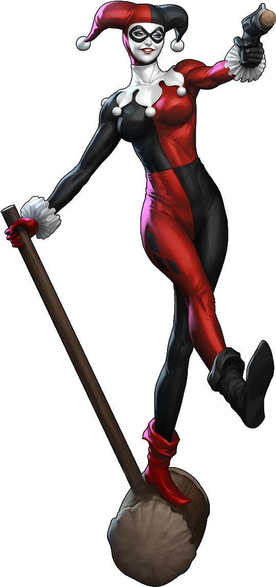 Harley Quinn - Harley Quinn With Hammer (646x1200), Png Download