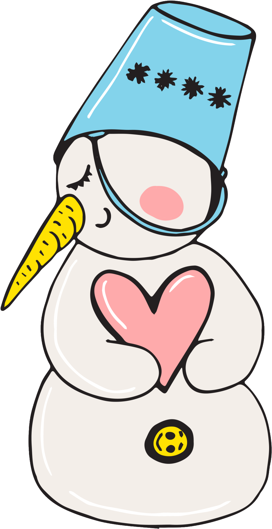 Hand-painted Love Snowman Winter Free Buckle Png - Portable Network Graphics (1024x1908), Png Download
