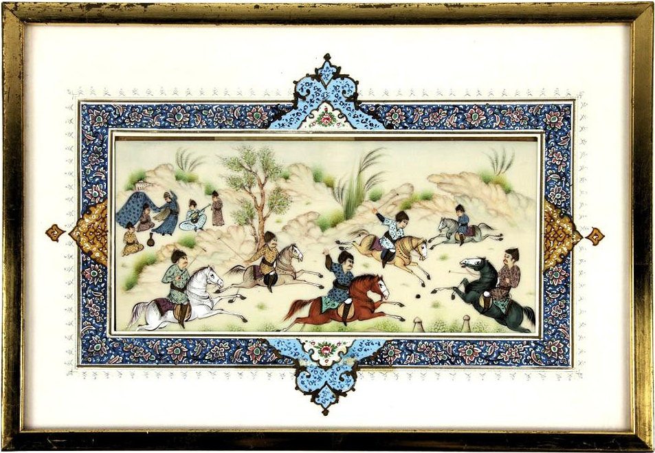 Indian Watercolor Plaque With Warriors On Horseback, - Music (952x952), Png Download