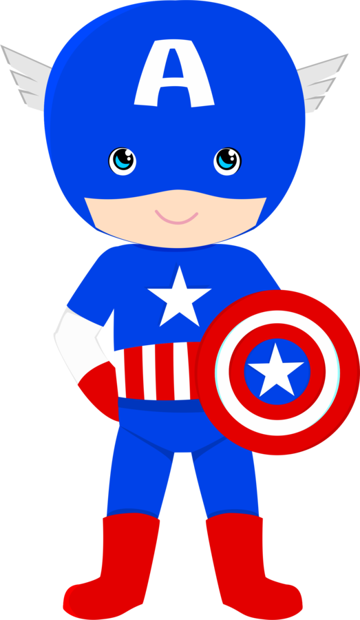 Capitan America- Minus Superhero Birthday Party, Baby - Capitao America Cute (523x900), Png Download