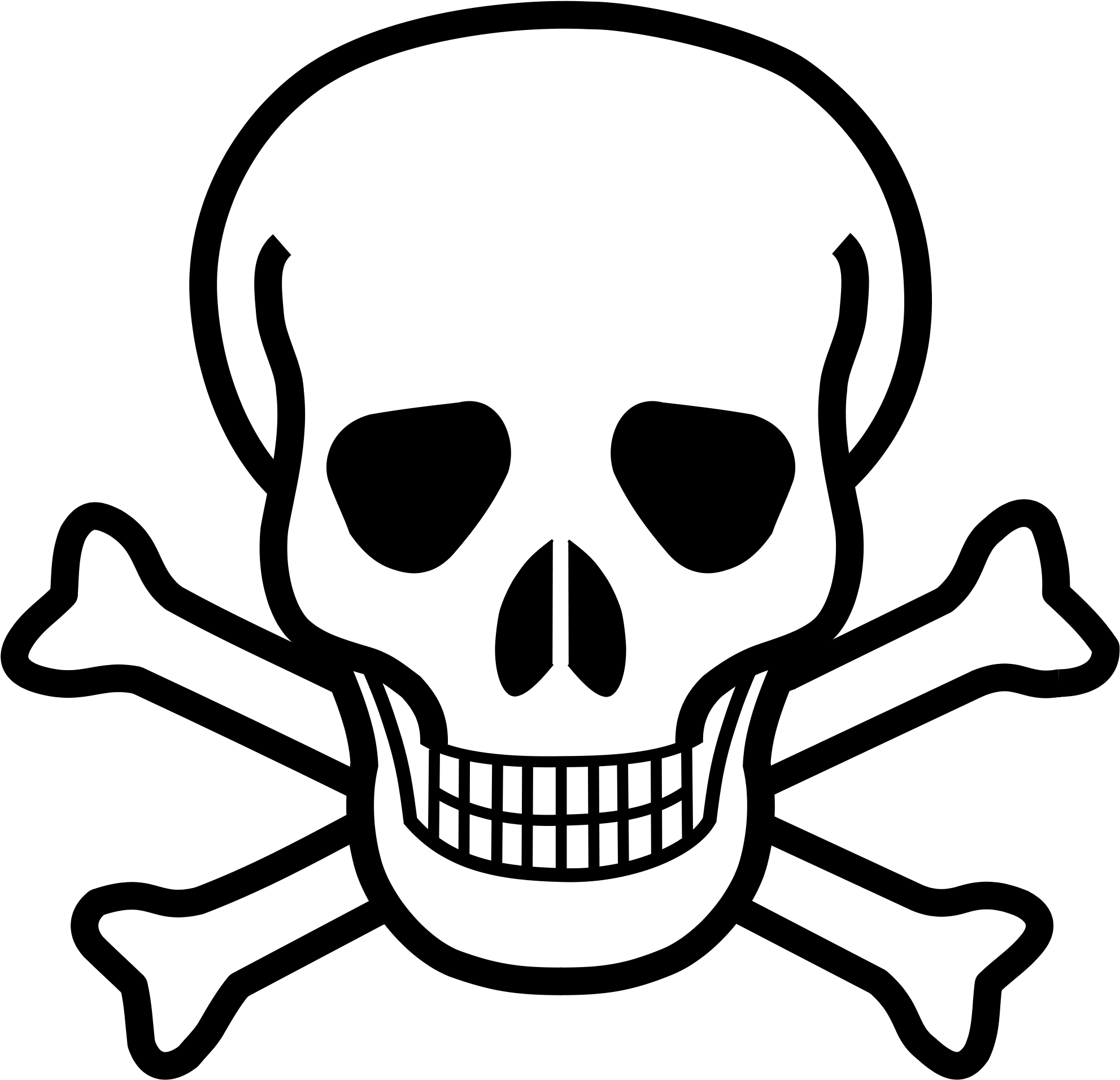 Skull And Crossbones (510x490), Png Download
