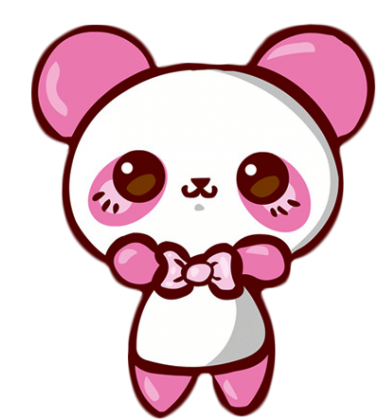Panda, Pink, And Kawaii Image - Heart Kawaii Png (377x419), Png Download