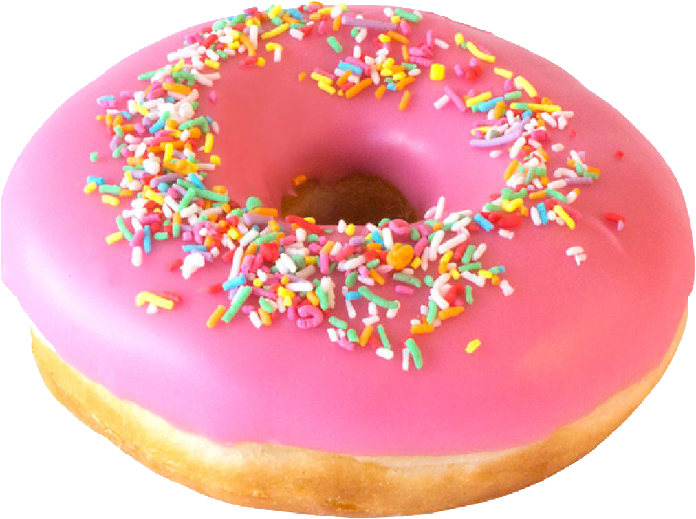 Pink Icing Sprinkle Doughnut (1024x1024), Png Download
