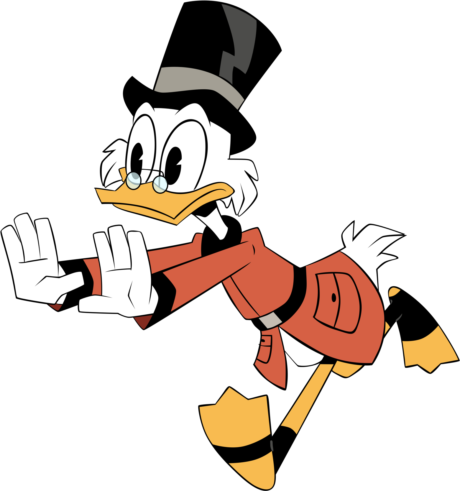 Scrooge Running - Uncle Scrooge Ducktales 2017 (1600x1715), Png Download