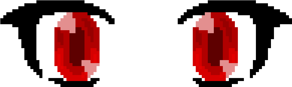 Red Eyes - Pixel Art (1130x370), Png Download
