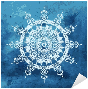 Vector White Snowflake On Watercolor Blue Background - Watercolor Painting (400x400), Png Download